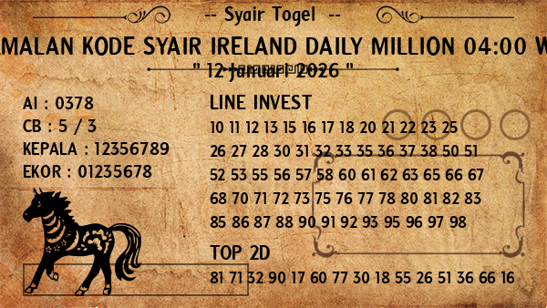 Prediksi Ireland Daily Million 04:00 WIB