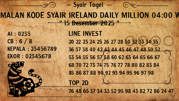 Prediksi Ireland Daily Million 04:00 WIB