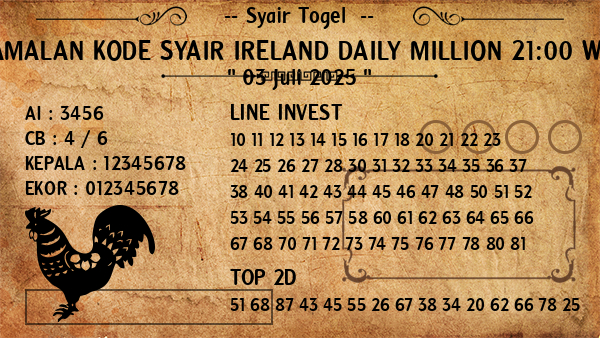 Prediksi Ireland Daily Million 21:00 WIB