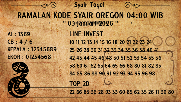 Prediksi Oregon 04:00 WIB