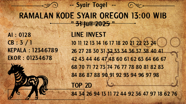 Prediksi Oregon 13:00 WIB